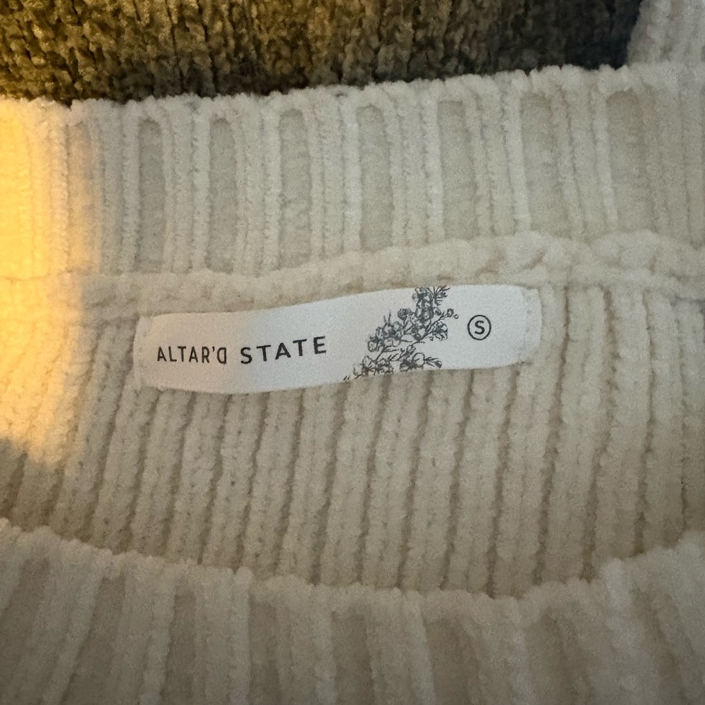 Altar'd State Cream Ribbed Sweater - Picture 3 of 3
